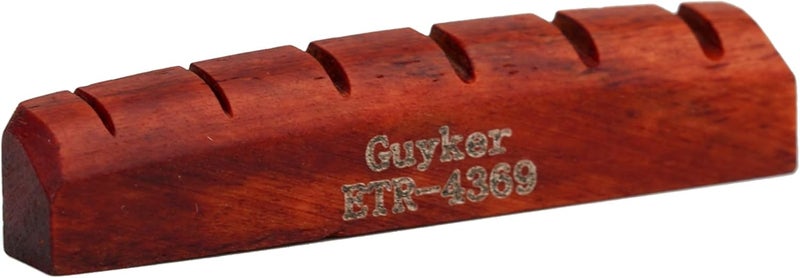 guyker 43mm Guitar Bone Nut - Red Pre-Slotted Bone Nuts for 6 String LP Les Paul Style Electric Guitar Replacement Parts Accessories 43mm*6mm*9mm (2 Pieces), ETR4369 - Image 2